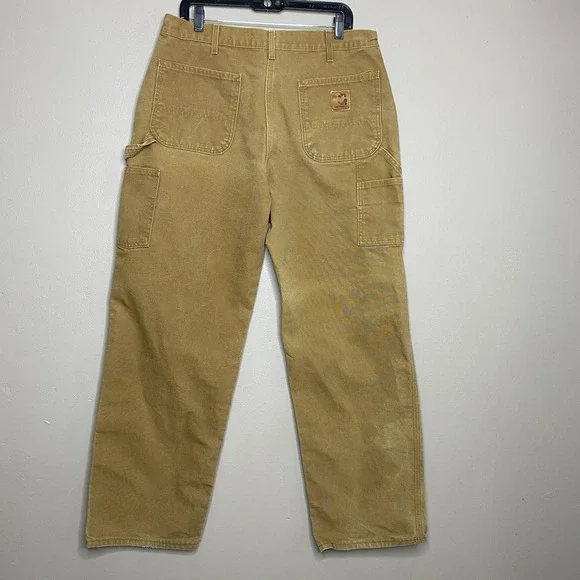 Vintage Carhartt B11 BRN Carpenter Pants‎ Mens SZ 36x32 Canvas Union Made In USA - Picture 3 of 16